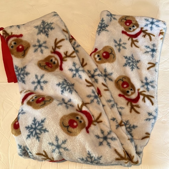 White reindeer pajama pants Sz M - Picture 1 of 8